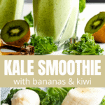 kale smoothie two picture collage pin