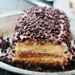 Almond Layer Cake with Whipped Vanilla and Chocolate Frosting | www.diethood.com | Gluten-Free Almond Layer Cake made with egg whites and almond flour, filled with creamy, luscious layers of Vanilla and Chocolate Frosting. | #recipe #cakes #chocolate #glutenfree