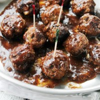 Pineapple Barbecue Sauce Glazed Meatballs | www.diethood.com | Delicious, juicy, homemade Meatballs prepared with a sweet and tangy Pineapple Barbecue Sauce. | #recipe #meatballs