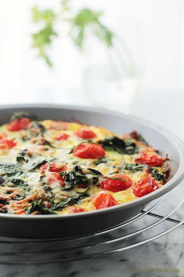 Hashbrowns, Spinach and Tomato Pie 