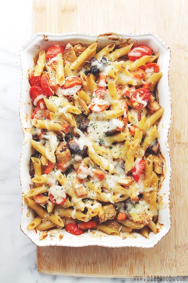 Chicken and Vegetables Pasta Bake | www.diethood.com | Chicken and Vegetables Pasta Bake is a favorite and easy chicken, vegetable and pasta dish, featuring beautiful colors and amazing flavor! | #recipe #pasta #chicken