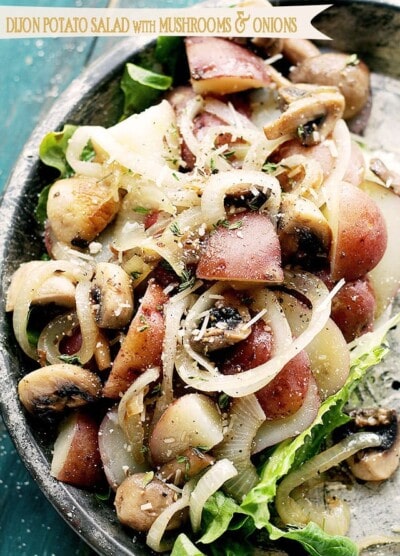 Dijon Potato Salad with Mushrooms and Onions | www.diethood.com | This delicious potato salad with mushrooms and onions, tossed with a beautiful, tangy dijon mustard dressing, is one of my family's favorite side-dish salads. | #potatoes #recipe #potatosalad #salad