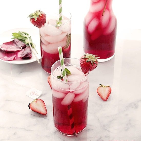 Hibiscus Iced Tea Sparkler | www.diethood.com | a very refreshing and delicious spring or summer-drink made with hibiscus tea and sparkling water. | #drinks #recipe