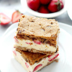Strawberry Ice Cream-Chocolate Chip Cookie Sandwiches + Giveaway