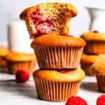 Three muffins stacked.