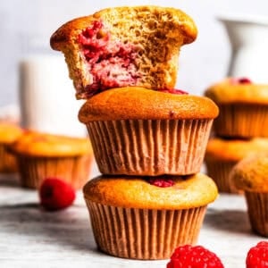Three muffins stacked.