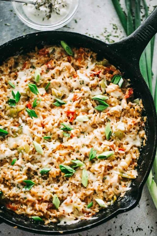Chicken Rice and Vegetable Skillet | Easy One Skillet Chicken Dinner Idea