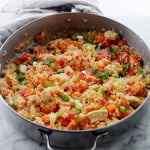 Chicken, Rice and Vegetable Skillet | www.diethood.com | Everything you need for a delicious dinner made in just one skillet! | #recipe #dinner #chicken