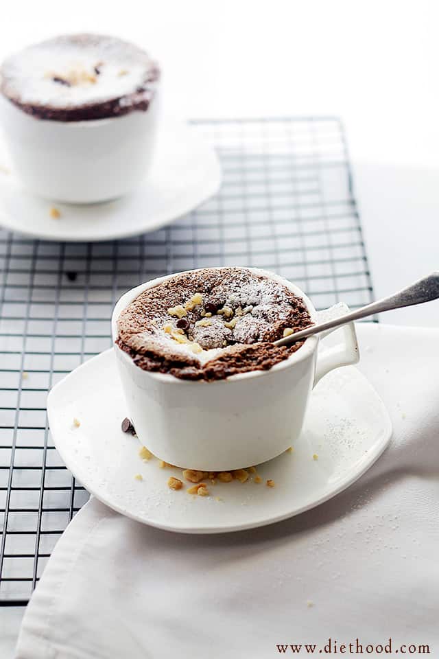 Boozy Hazelnut Chocolate Souffle | www.diethood.com | Made with delicious chocolate and hazelnut liqeuer, this elegant, French dessert may look like a lot of work, but you'll be surprised to see just how incredibly easy it is to make! | #recipe #chocolate #souffle