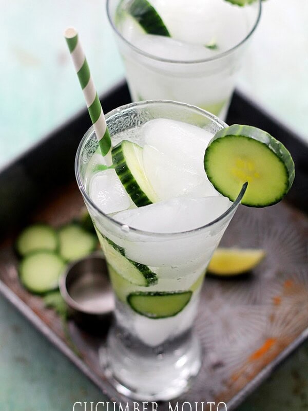 Cucumber Mojito | www.diethood.com | A delicious and refreshing twist on the classic mojito cocktail made with the addition of cucumbers. | #mojitos #recipe #drinks