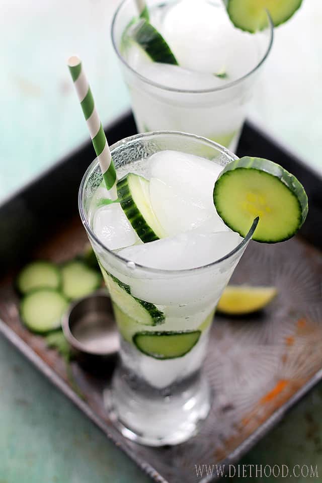 Cucumber Mojito | www.diethood.com | A delicious and refreshing twist on the classic mojito cocktail made with the addition of cucumbers. | #mojitos #recipe #drinks