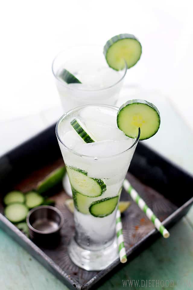 Cucumber Mojito | www.diethood.com | A delicious and refreshing twist on the classic mojito cocktail made with the addition of cucumbers. | #mojitos #recipe #drinks