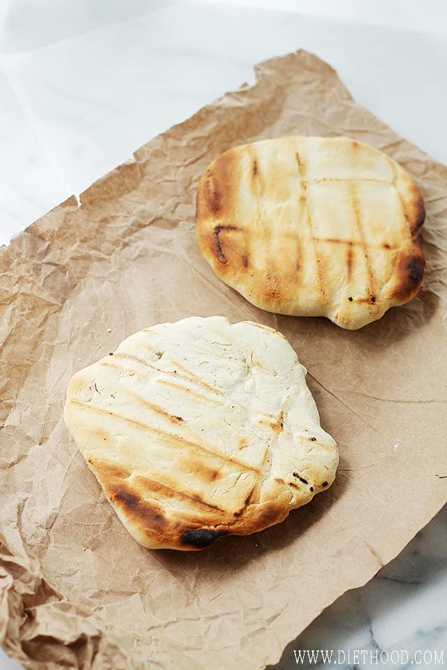 2 rustic pizza doughs cooked on the grill.