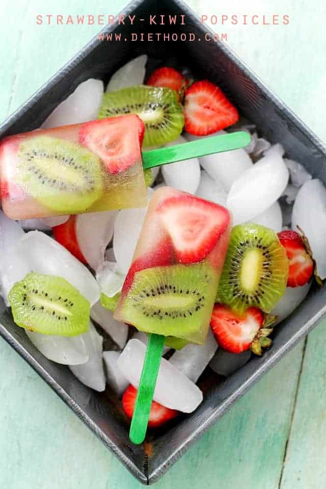 Strawberry Kiwi Popsicles | www.diethood.com | Super easy, delicious, and healthy!