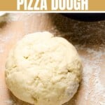 No yeast pizza dough Pinterest image.