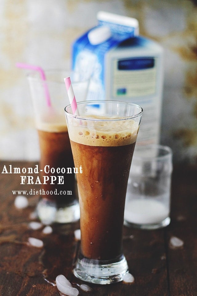 Almond-Coconut Frappé | www.diethood.com | Made with Silk's Almond-Coconut Blend, you can indulge in this very delicious Frappé without the guilt! #recipe #coffee #SilkAlmondBlends