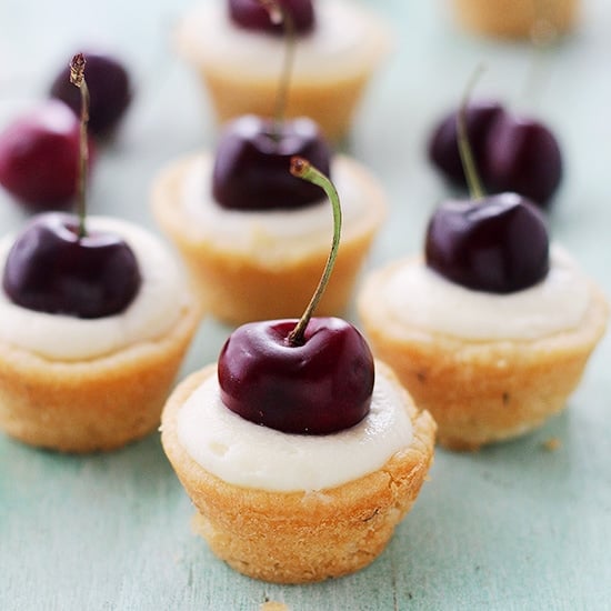 Cherry-Lime Mascarpone Cookie Cups | www.diethood.com | Sugar-cookie dough baked into a cup and filled with a creamy mascarpone mixture made with cherry liqueur and lime juice. | #recipe #dessert
