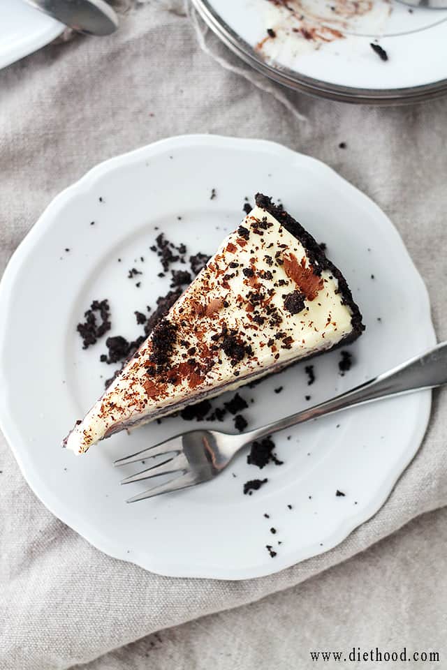 Mississippi Mud Pie | www.diethood.com | Incredibly rich and delicious layers of chocolate and whipped cream nestled in a beautiful oreo cookie crust. | #chocolateparty #chocolate #recipes