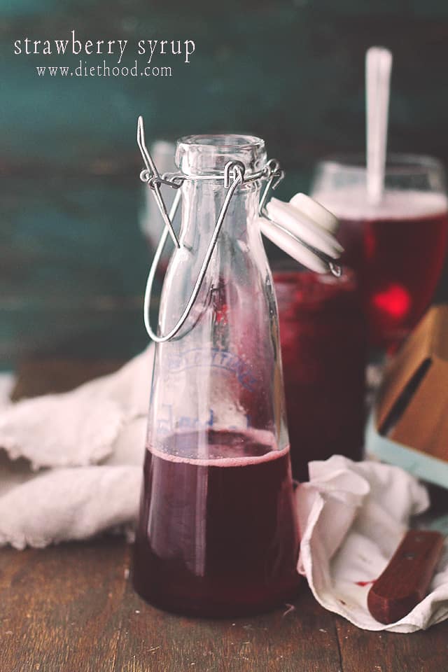 Homemade Strawberry Juice | Made with only 3 ingredients, including fresh strawberries, this is the most delicious and most flavorful juice you will ever have! | #recipes #strawberries