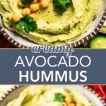 Avocado hummus Pinterest image.