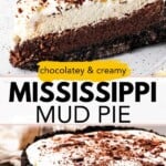 Mississippi mud pie Pinterest image.