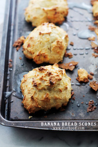 Banana Bread Scones | www.diethood.com | The sweet and delicious taste of Banana Bread in the form of a Scone!
