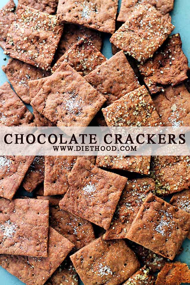 Chocolate Crackers | www.diethood.com | No butter, no sugar, Chocolate Crackers made with just a few basic ingredients, including olive oil and cocoa powder.