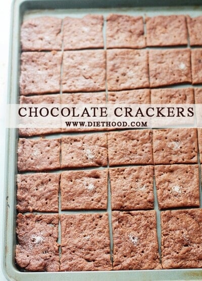 Chocolate Crackers | www.diethood.com | No butter, no sugar, chocolate crackers made with just a few basic ingredients, including olive oil and cocoa powder.