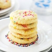 Cake Batter Funfetti Cookies | www.diethood.com | Soft, perfectly fluffy cookies made with a cake mix and sprinkles! | #cookies #food #recipes
