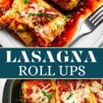 Lasagna Roll ups Pinterest image.