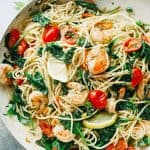 Lemon Shrimp and Spinach with Spaghetti