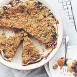 Peach Blueberry Custard Pie with Streusel Topping
