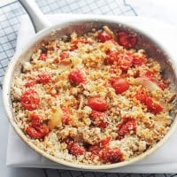 Tomato Crumble | www.diethood.com | The intense flavor of roasted tomatoes topped with a delicious crumb-topping.