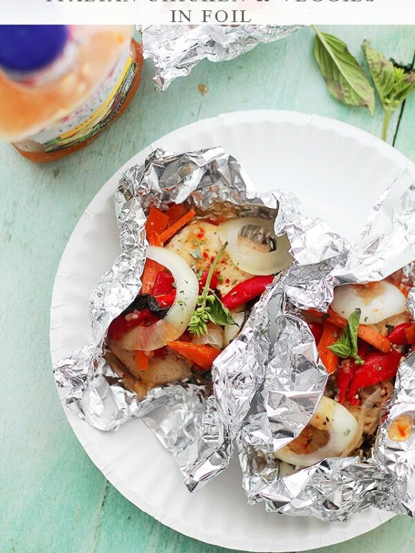 Italian Chicken and Vegetables In Foil | www.diethood.com | Flavorful, incredibly moist chicken baked in foil with peppers, onion, garlic, fresh herbs and Italian Dressing.