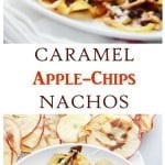 Caramel Apple Chips Nachos | www.diethood.com | Crispy, homemade Apple Chips topped with caramel, melted chocolate, and peanuts.