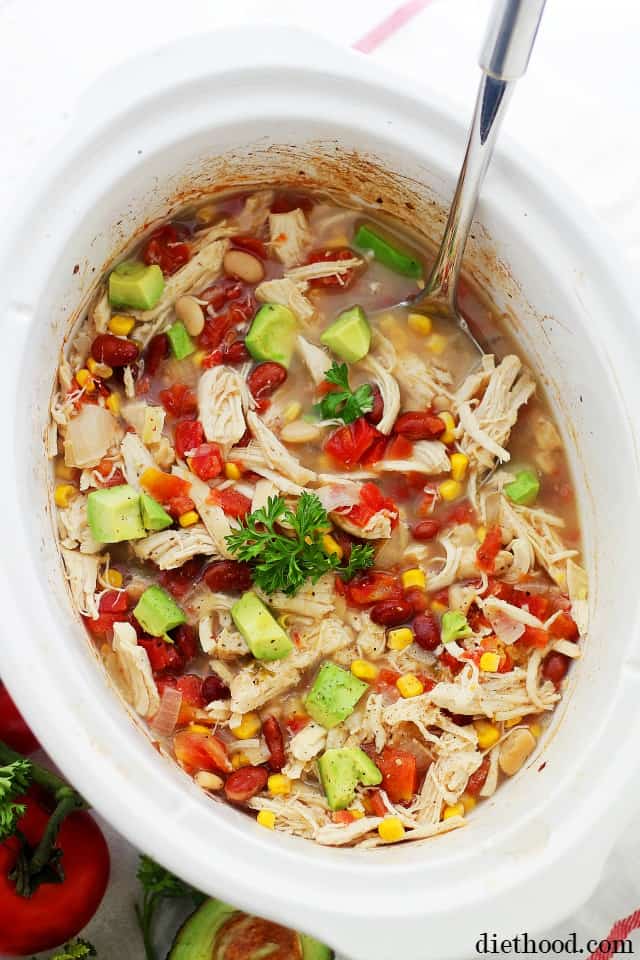 Crock Pot White Chicken Chili Recipe Diethood 