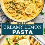 Lemon pasta recipe Pinterest image.