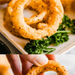 Crispy Homemade Onion Rings two picture collage pin