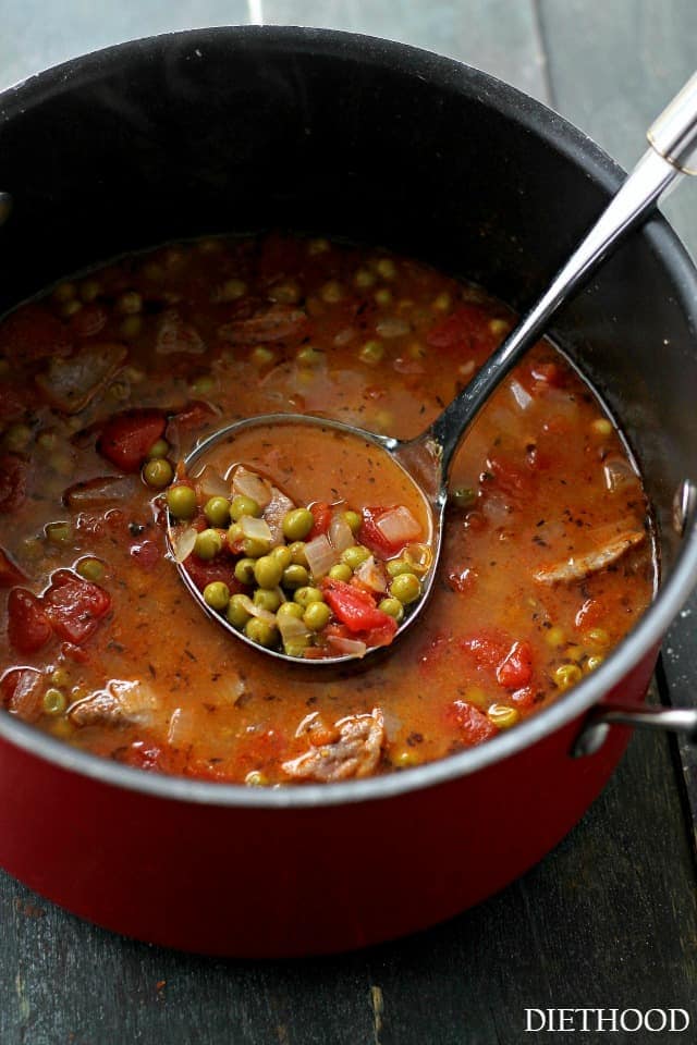 Beef Stew with Sweet Peas and Tomatoes