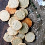 Garlic Parmesan Blue Cheese Crackers | www.diethood.com | Irresistible homemade cheese crackers rolled in crunchy sesame seeds.