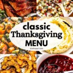 Classic Thanksgiving menu Pinterest image.