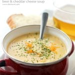 Beer & Cheddar Cheese Soup | www.diethood.com | Perfect for a weeknight meal, this Beer and Cheese Soup is creamy, delicious and it is so easy to make!