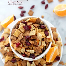 Orange and Cranberry Chex Mix | www.diethood.com | Super delicious, dangerously addictive and the best snack to bring to your New Year's Eve Party!