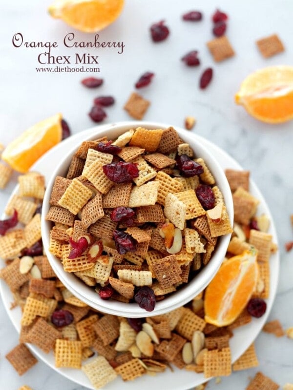 Orange and Cranberry Chex Mix | www.diethood.com | Super delicious, dangerously addictive and the best snack to bring to your New Year's Eve Party!