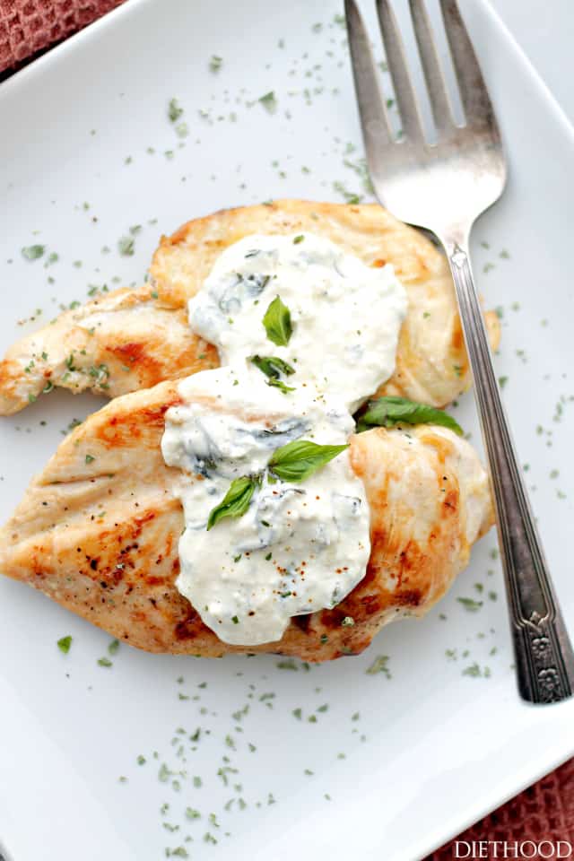 Creamy BasilFeta Sauce Chicken Recipe Diethood