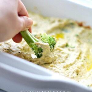Broccoli Cheese Veggie Dip | www.diethood.com | Cheesy, warm and creamy veggie dip that's perfect for game days!