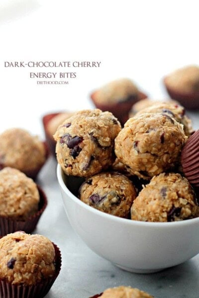 Dark Chocolate Cherry Energy Bites Recipe | Diethood