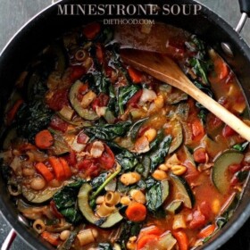 Minestrone Soup | www.diethood.com | Packed with vegetables, bacon and pasta, this soup makes for a hearty, filling and delicious meal.