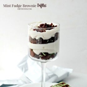 Mint Fudge Brownies Trifle | www.diethood.com | Lightened-up dessert with layers upon sweet layers of Mint Fudge Brownies and a deliciously creamy Yogurt & Cream Cheese filling.