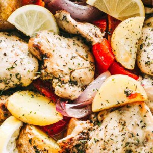 One-Pot Lemon Chicken and Potatoes - This super easy, amazingly flavored dish with lemon chicken, veggies, and potatoes is a complete meal made all in one pot and in just 30-minutes!